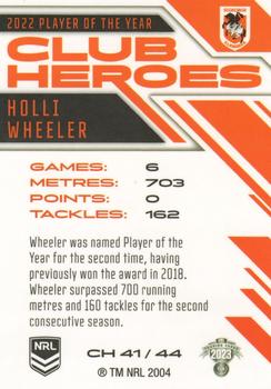2023 NRL Traders Titanium - Club Heroes #CH41 Holli Wheeler Back